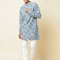 Denim Rose Print Kurta image 0