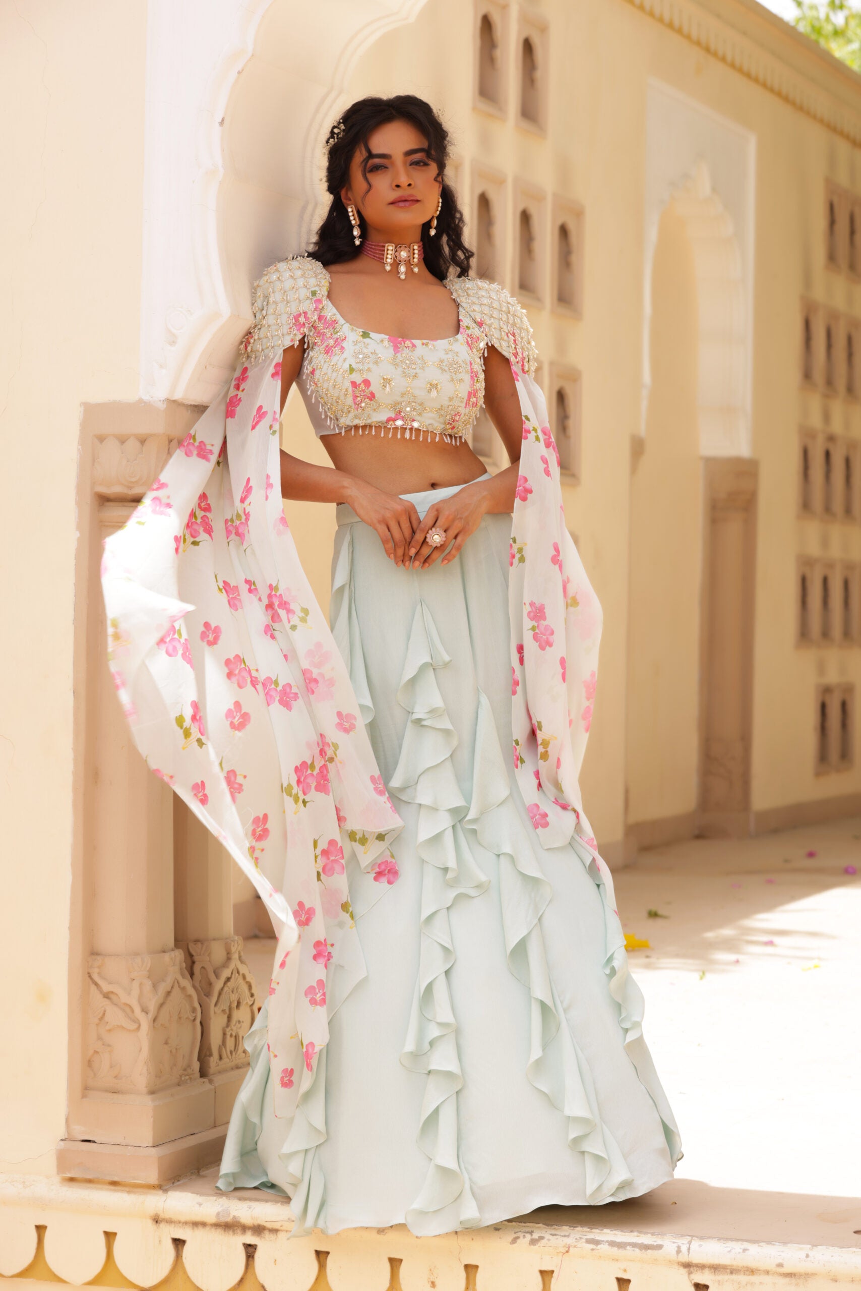 Fish Cut Skirt With Ruffle Details image 13