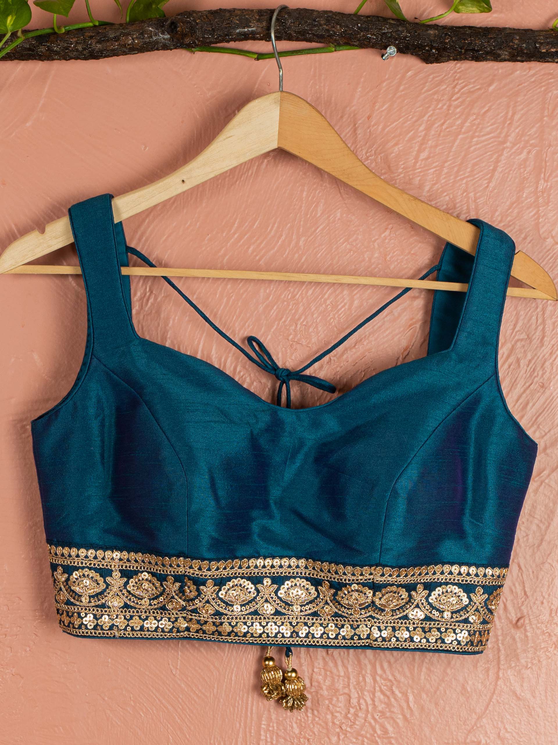 Peacock Blue Lehenga Set With Sky Blue Dupatta image 3