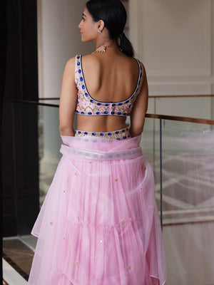 Pink Reana Lehenga Set image 3