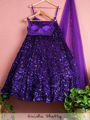 Purple Shimmer Lehenga Set image 1