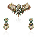 White And Pink Stone Necklace Set image 0