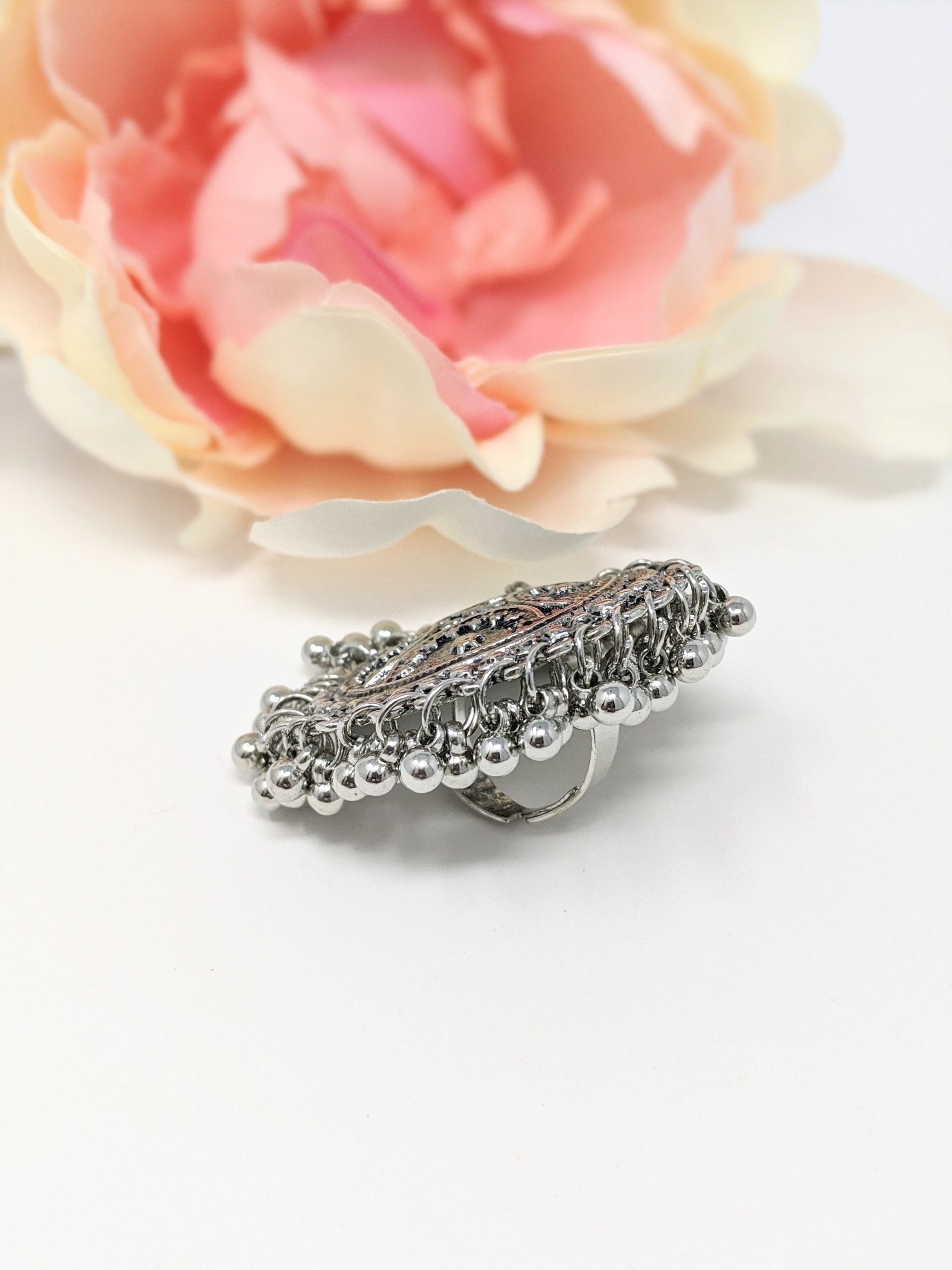 Oxidized Ring with Ghungroo image 2
