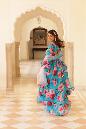 Floral Printed Anarkali image 16