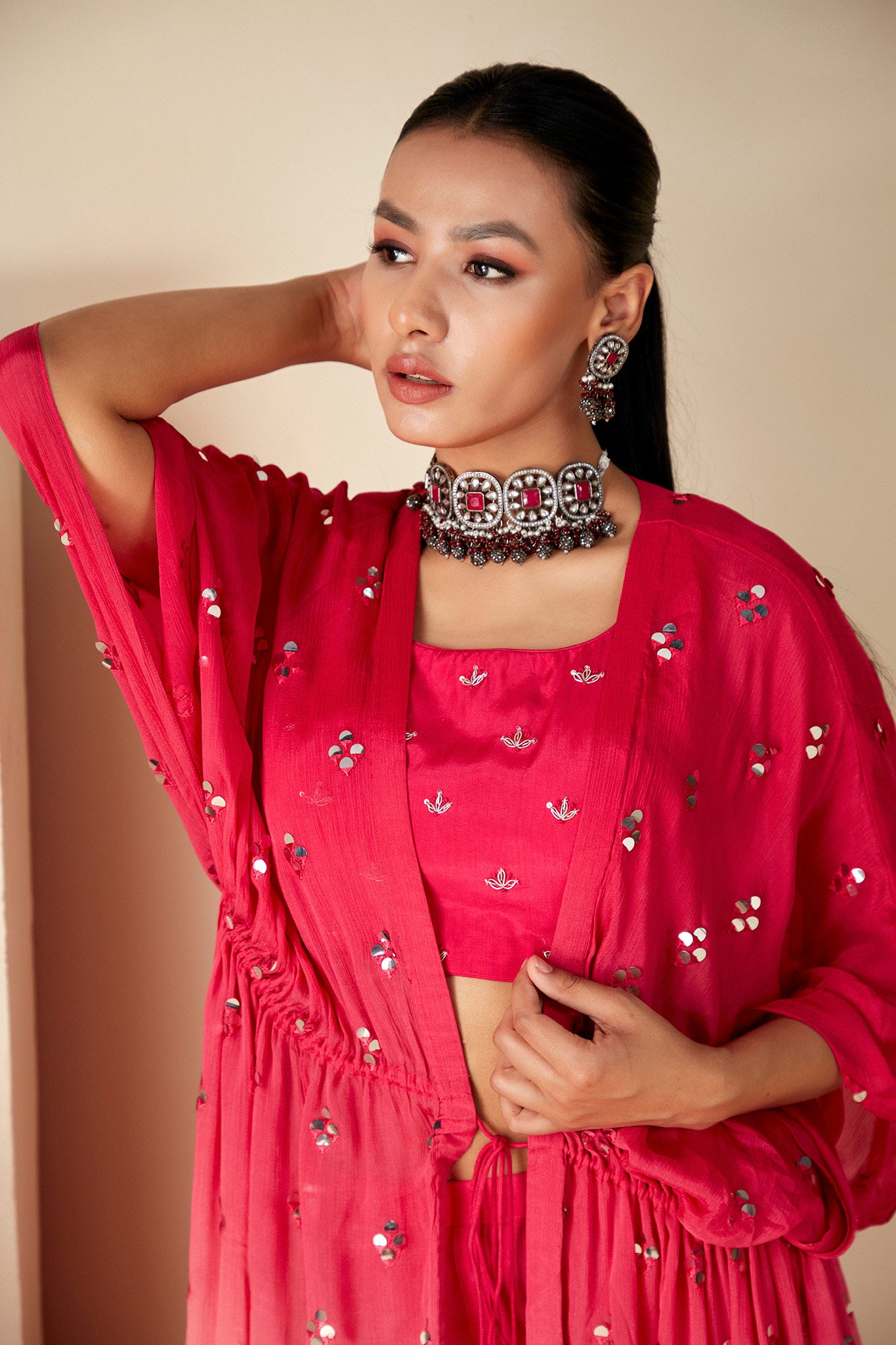 Ombre Kaftan Jacket Pants Set image 6