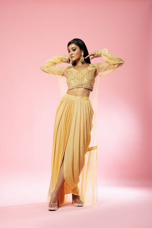 Golden Co-ord Dhoti Set image 0