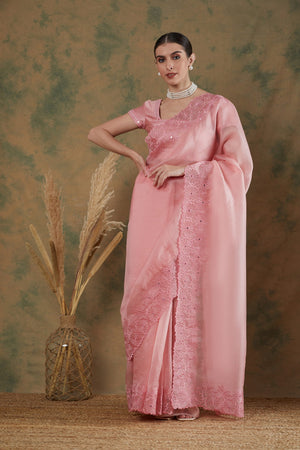 Onion Pink Saree - L image