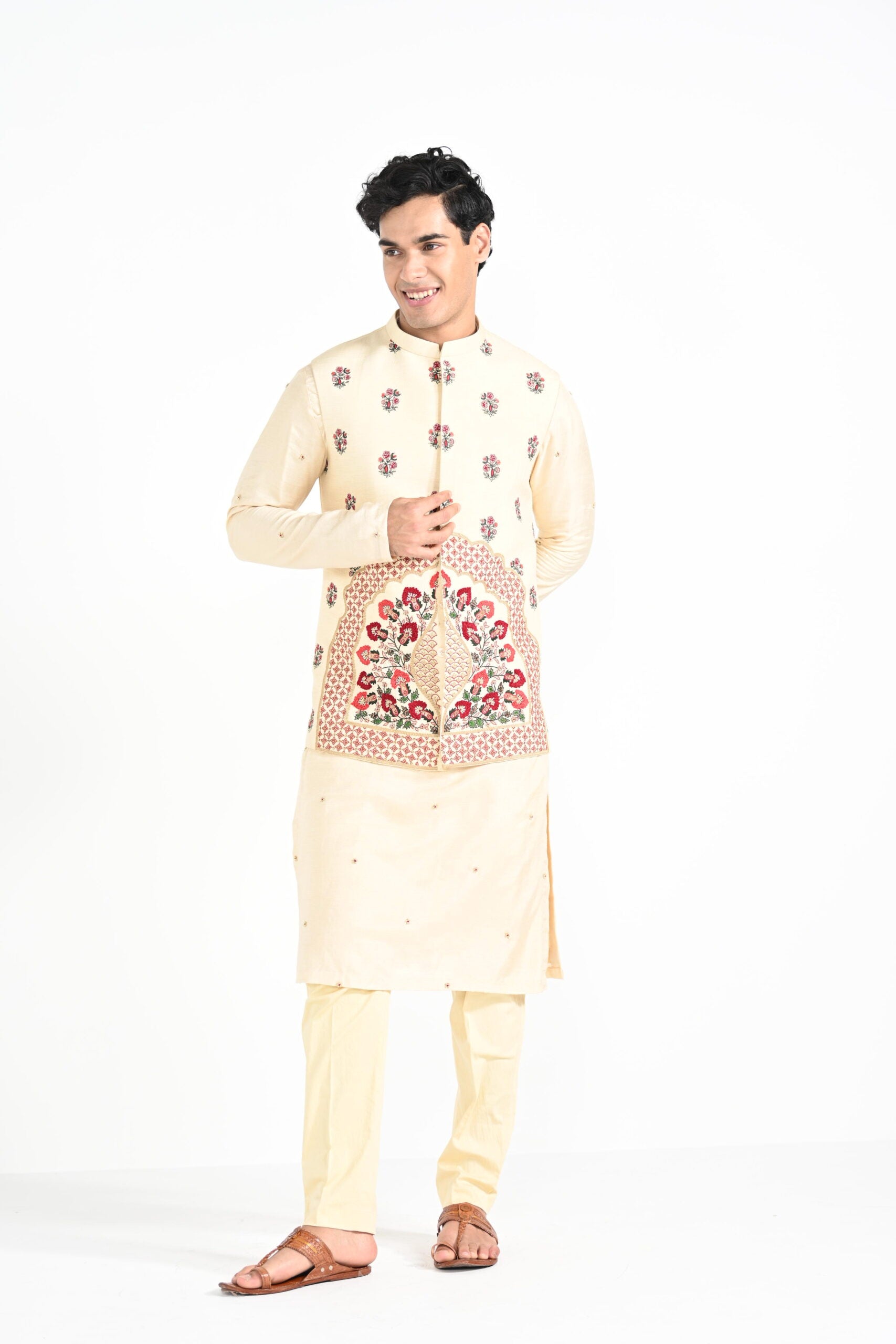 Rajasthani Floral Nehru with Butta Kurta image 3