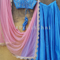 Powder Blue Raw Silk Lehenga image 0