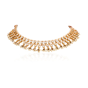White Choker With Floral Studs image 2