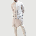 Cream Phulkari Nehru Kurta Set image 0