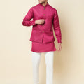 Dark Pink Bundi Jacket with Kurta Set image 0