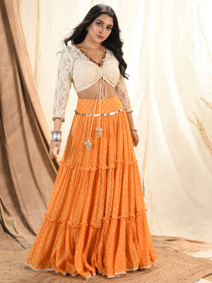 Mango Bandhni Lehenga Set image 2