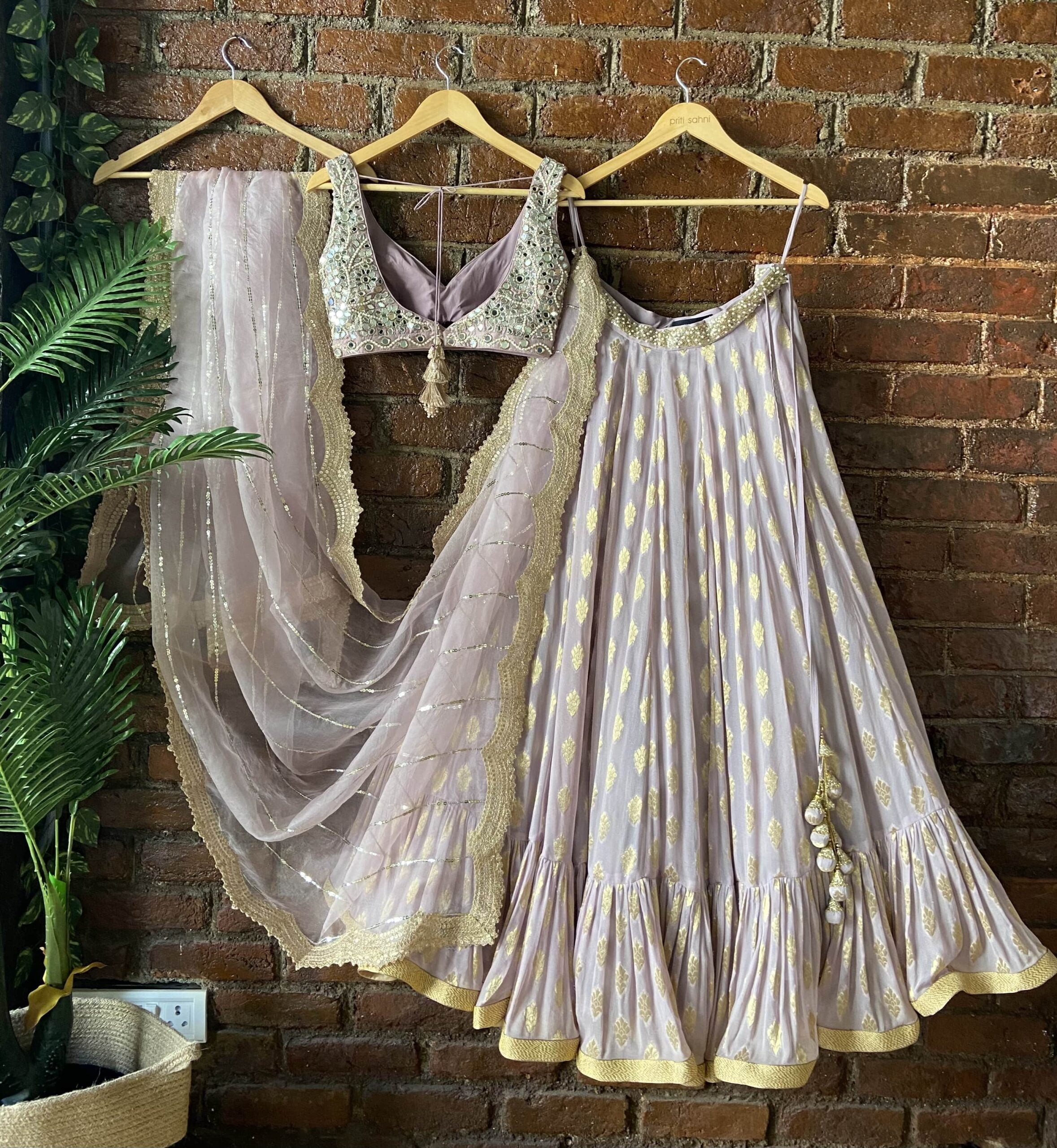Mirror Work Blouse Lehenga Set image 6