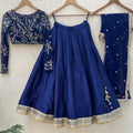 Midnight Blue Mirror Lehenga Set image 0