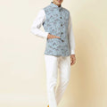 Denim Rose Print Bundi Jacket image 0
