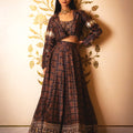 Ajrakh Print Skirt and Coat Set image 0