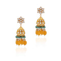 Golden Yellow Jadau Jhumkas image 0