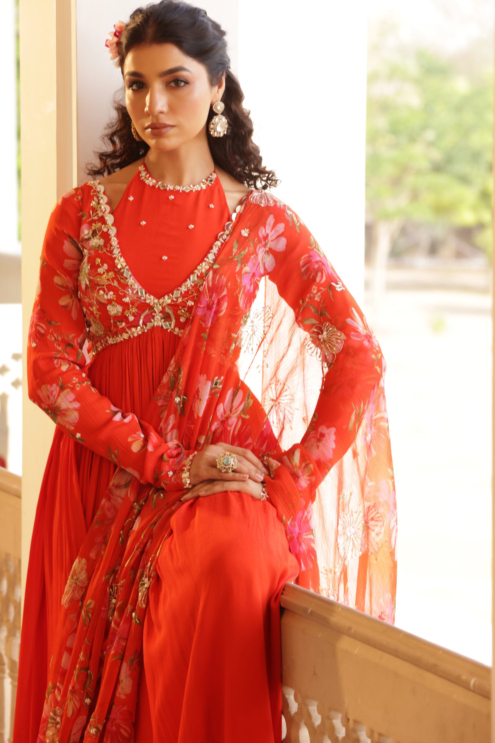 Georgette Crepe Double Neck Anarkali image 14