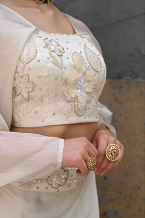 Fiore off White Lehenga image 5