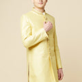 Lime Yellow Embroidered Sherwani Set image 0