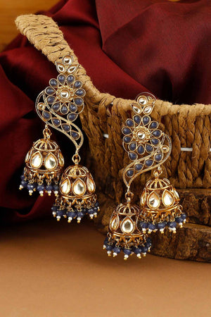 Bahar Earrings - Navy Blue image