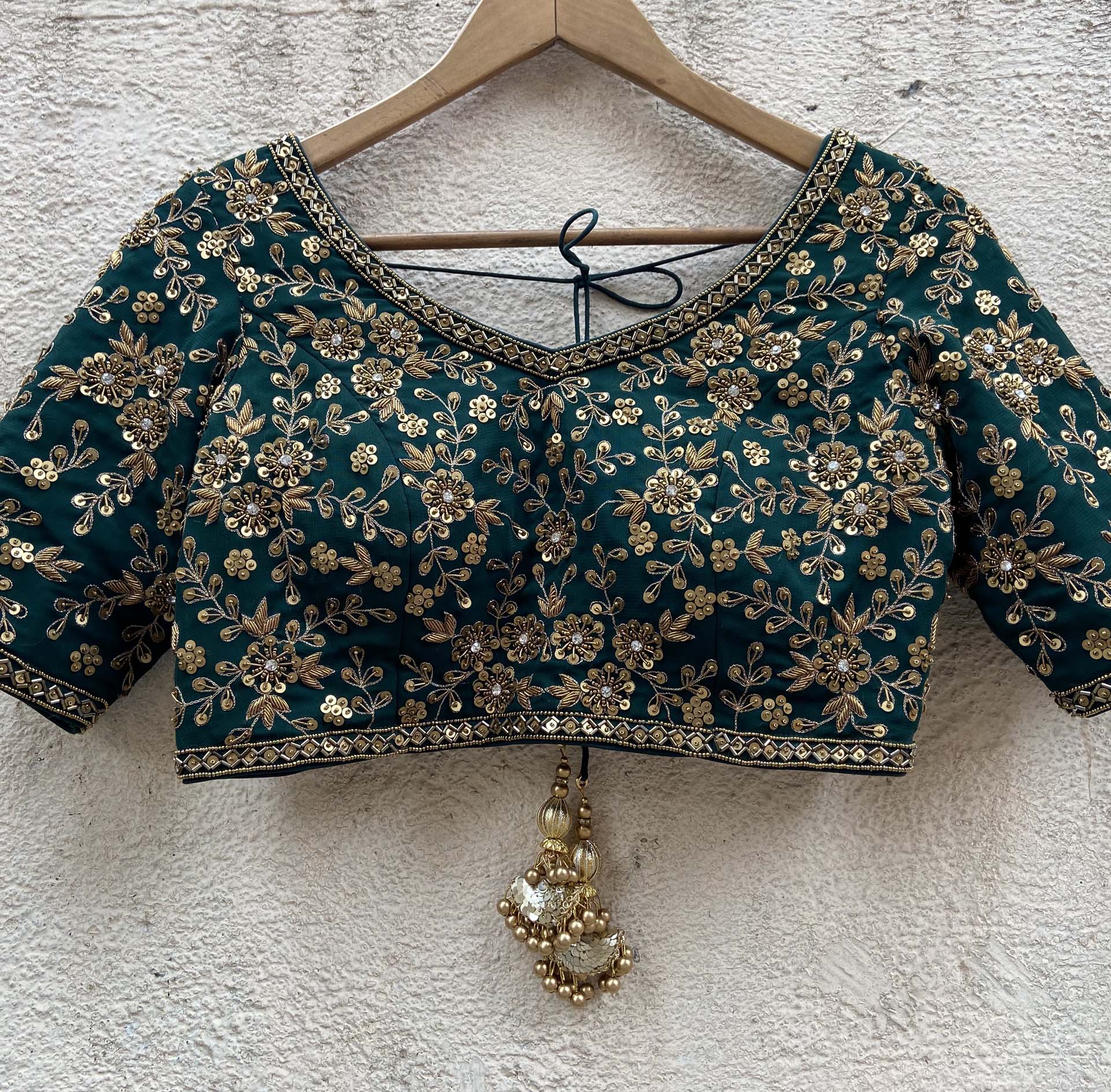 Green Sharmily Embroidered Lehenga Set image 5