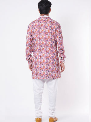 Mauve Floral Kurta Set image 2