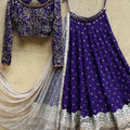 Purple Georgette Lehenga image 0
