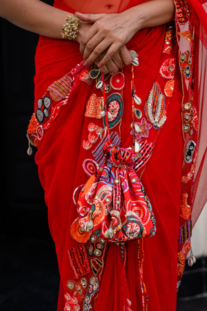 Dawn Highlighted Applique Saree Paidwan with Highlighted Blouse image 3