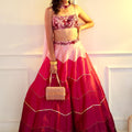 Poppy Pink Ombre Celeste Lehenga Set image 0