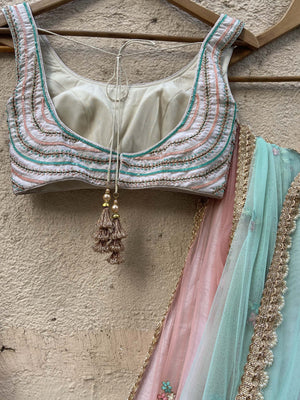 Off-White Embroidery Lehenga Set image 2