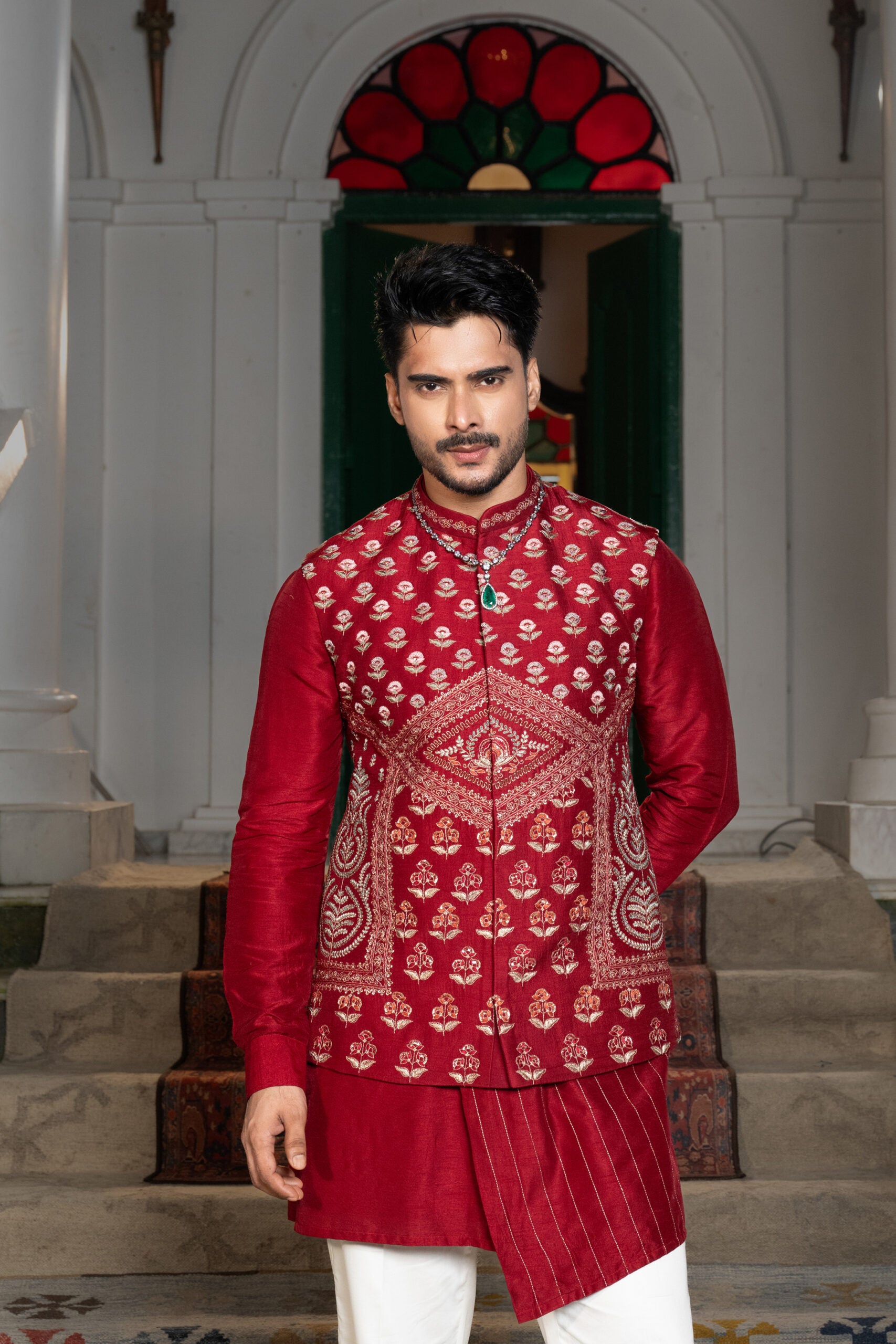 Royal Ruby Nehru Kurta Set image 1