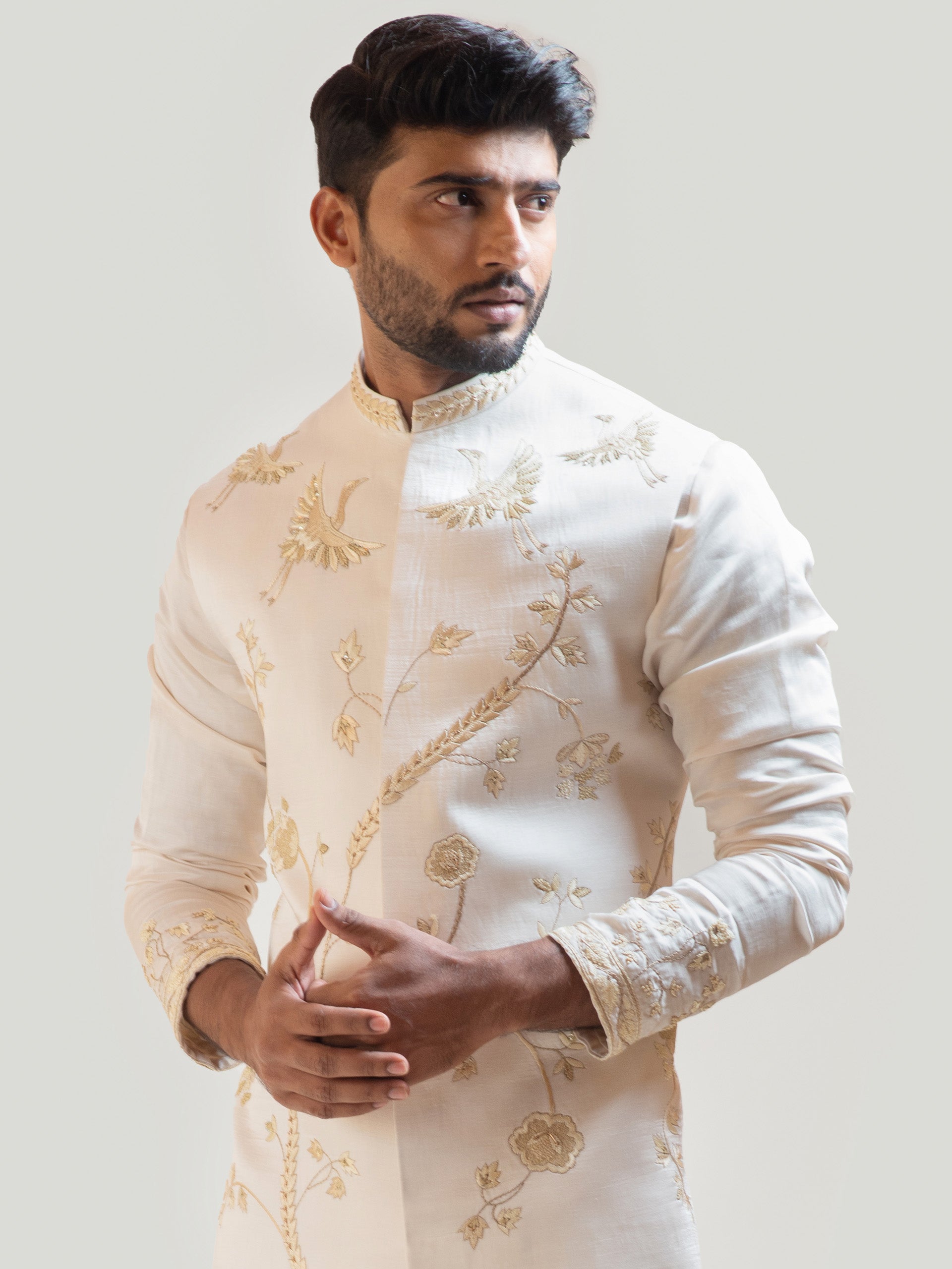 Cream Paradise Nehru Jacket image 1