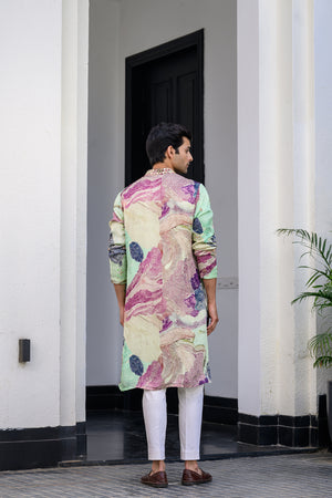 Eden Highlighted Kurta Paidawn With White Pants image 2