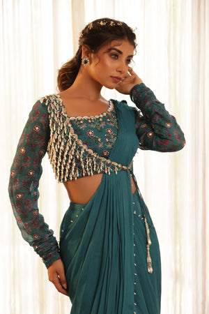 Pre Drape Saree image 13