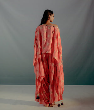 Coral Off Shoulder Co-ord Set image 5