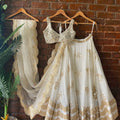 Ivory Mirror Work Lehenga Set image 0