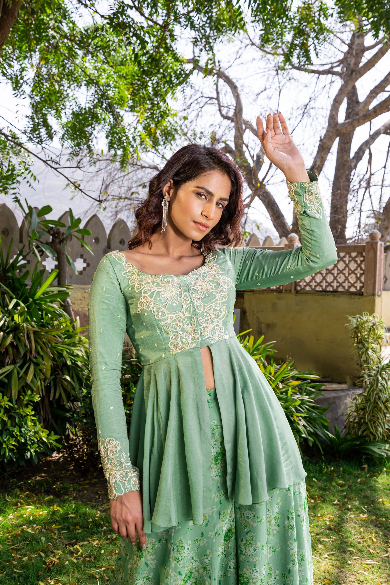 Forest Green Georgette Kurta Set image 2