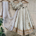 Ivory Multipanel Embroidered Lehenga Set image 0