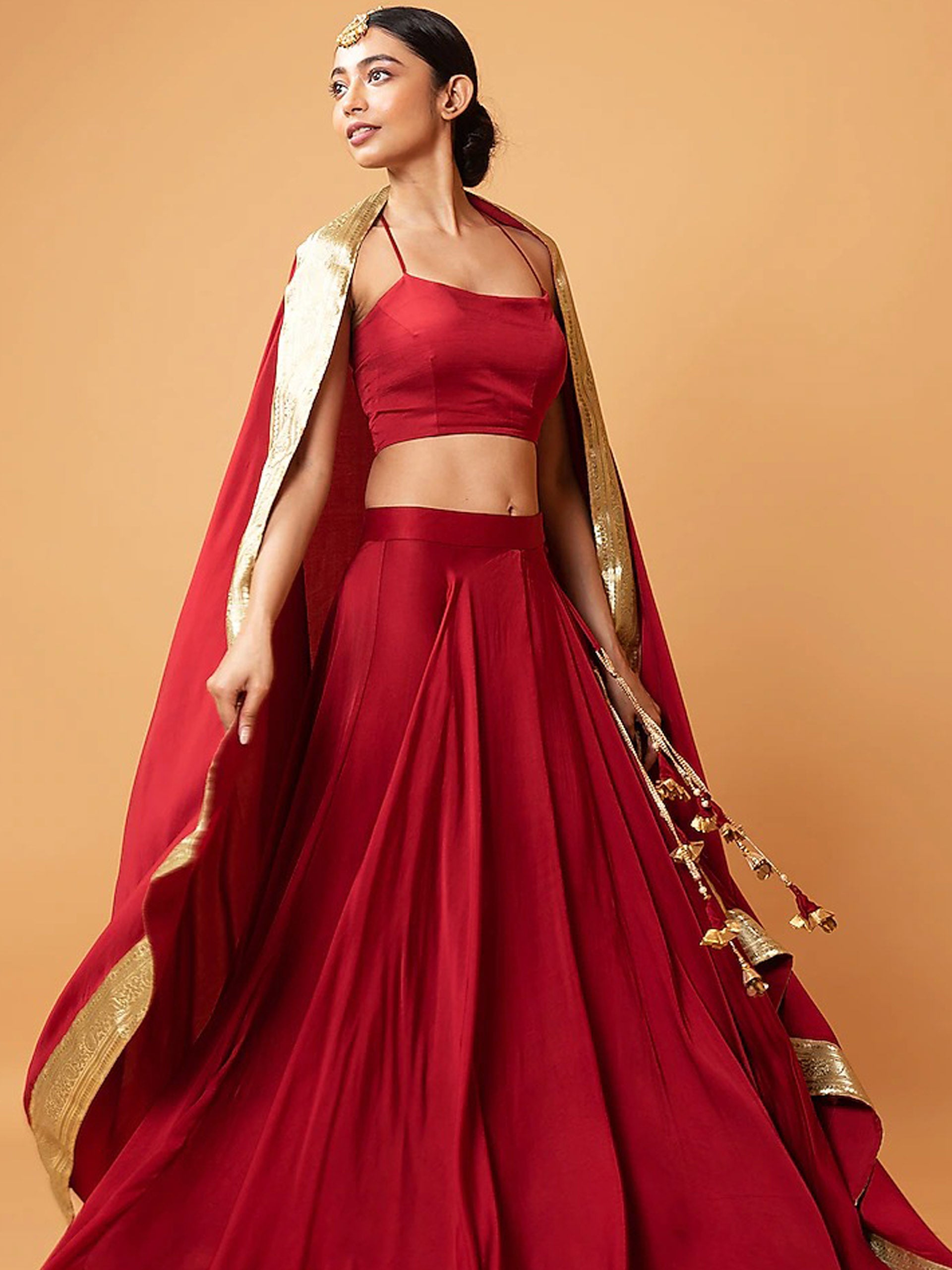 Red Modal Lehenga Set image 5
