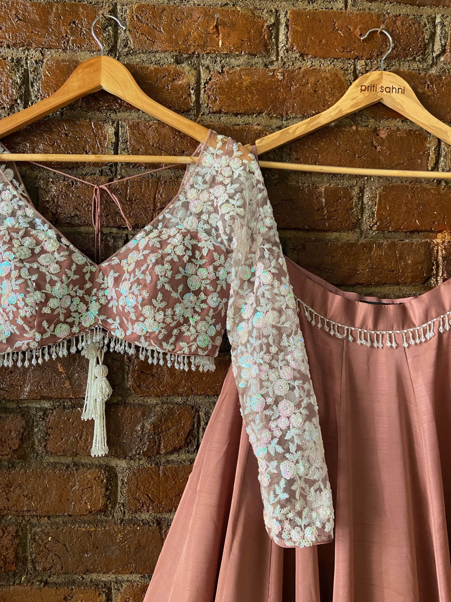 Rose Taupe Lehenga set image 3