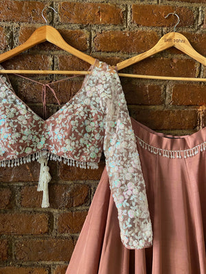 Rose Taupe Lehenga set image 3