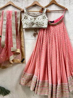 Coral Ivory Sharmily Lehenga Set - S image