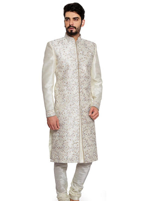 Off-White Sherwani Set - L image