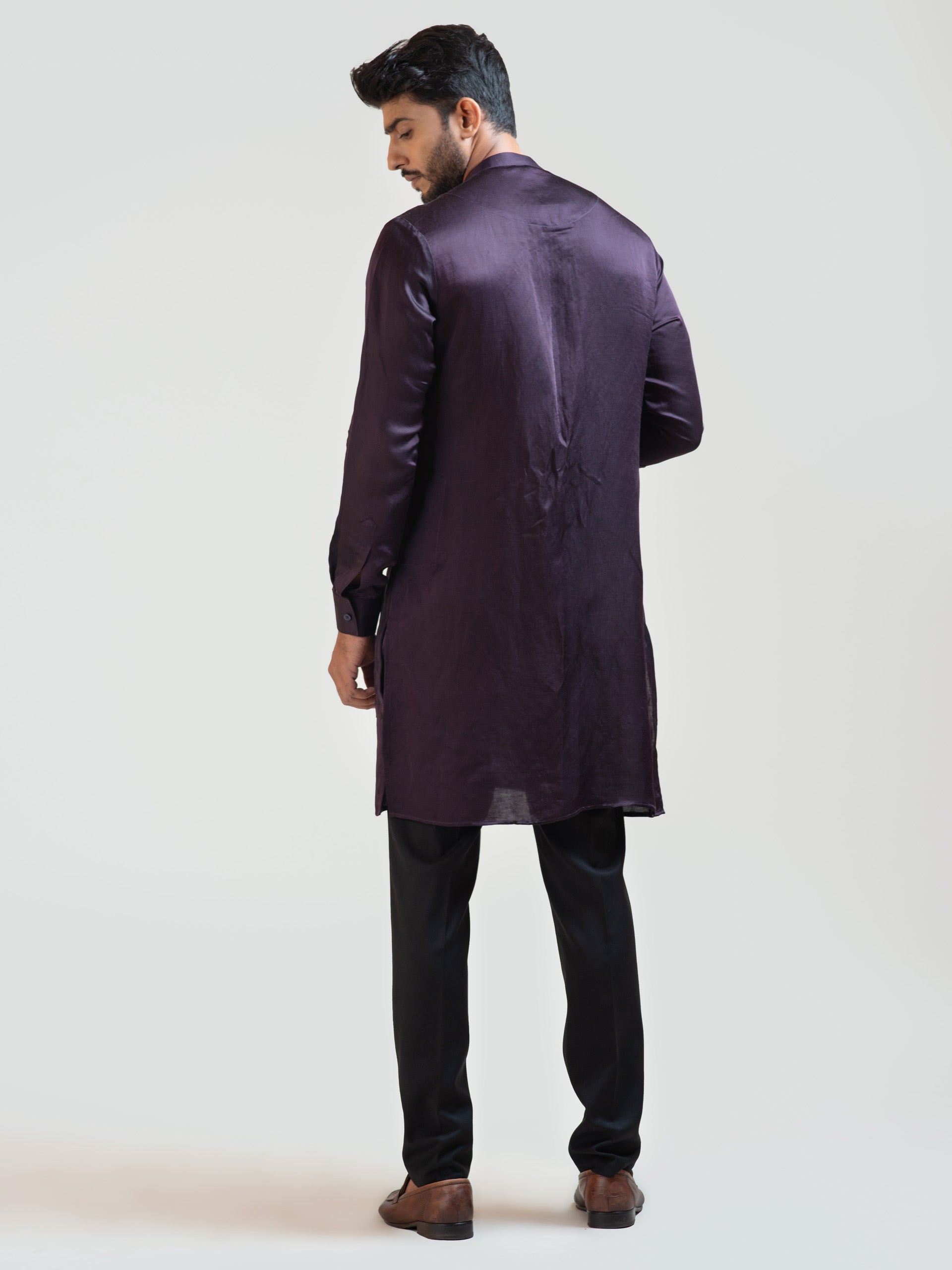 Purple Double Panel Kurta Set image 3