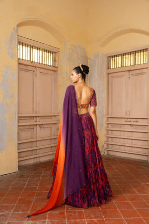 Crimson Bloom Lehenga image 2
