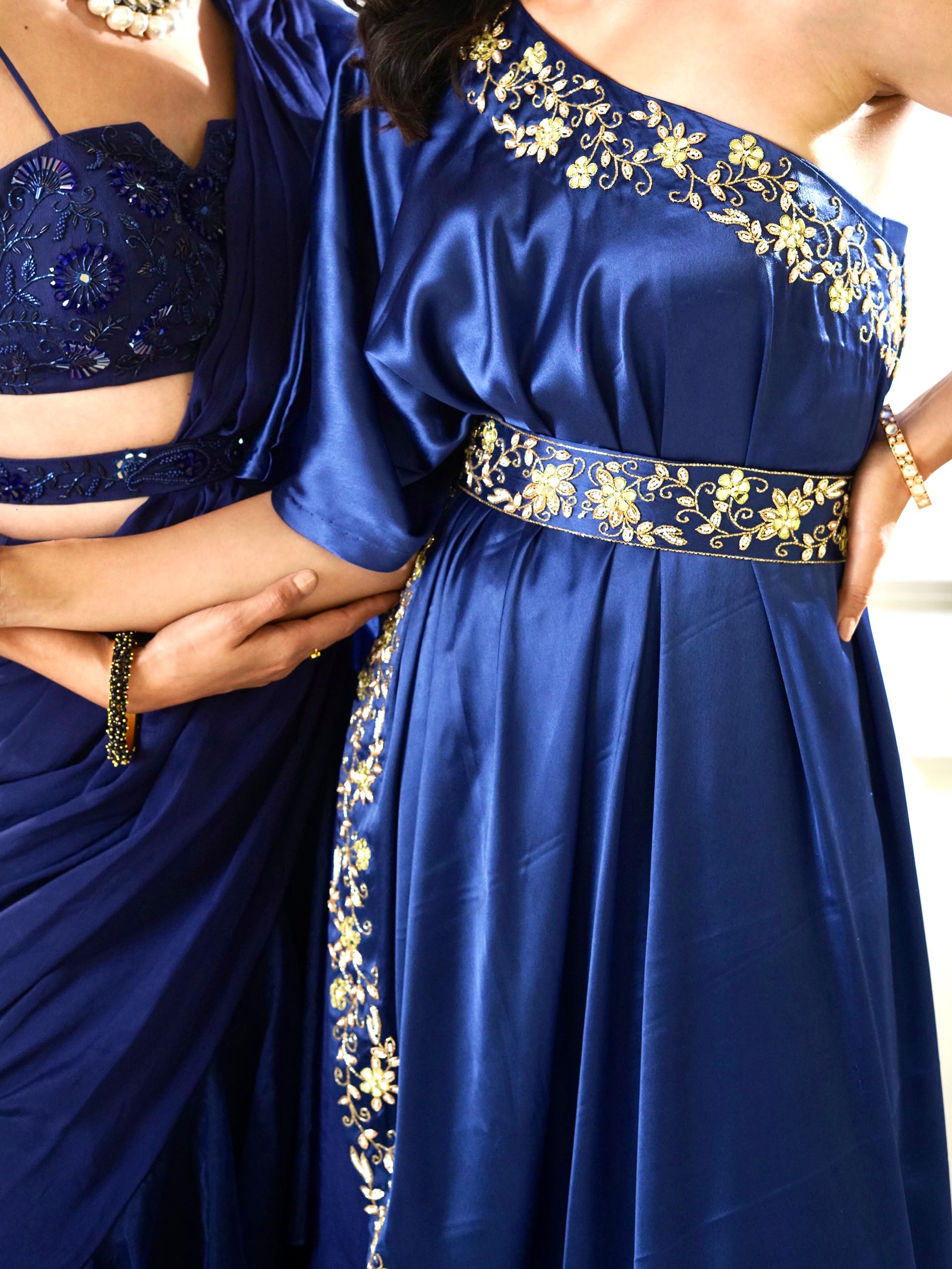 Sehar Navy Amber Cape Sharara Set image 8