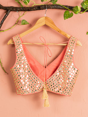 Melon Orange Lehenga Set image 3