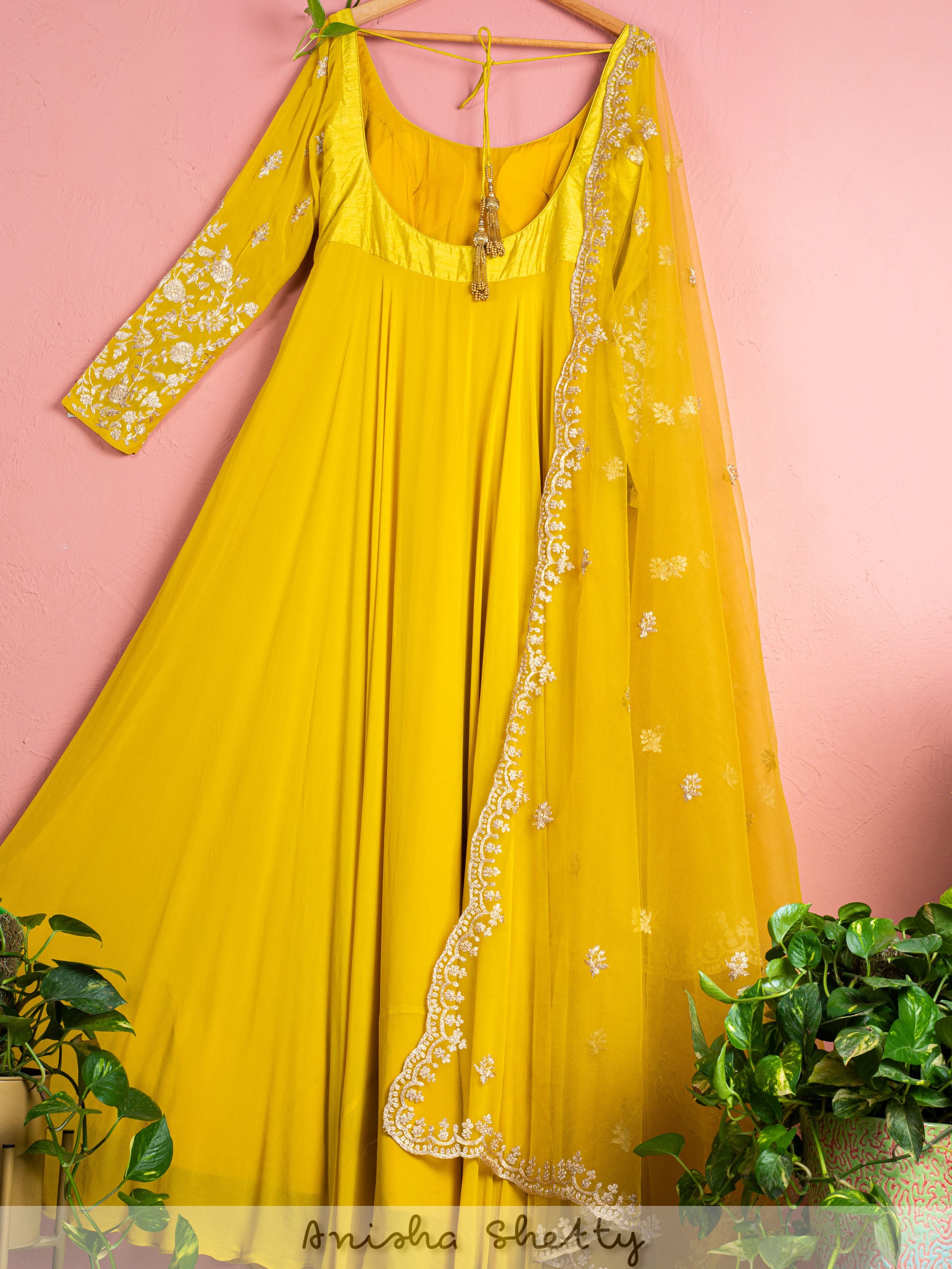 Tuscan Yellow Anarkali Set image 3